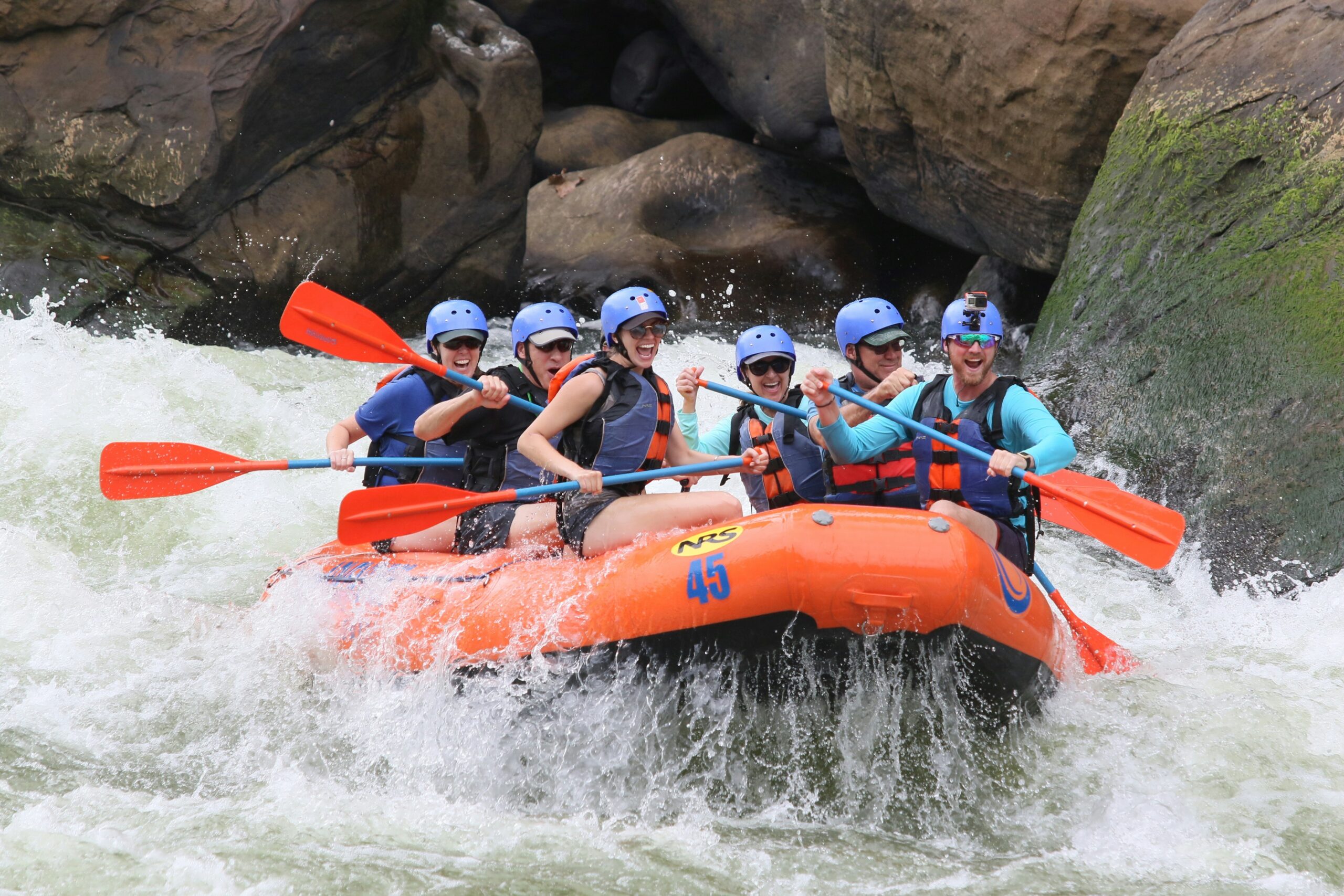 Feel the adrenaline rush as you navigate exciting white-water rapids with trained rafting experts.